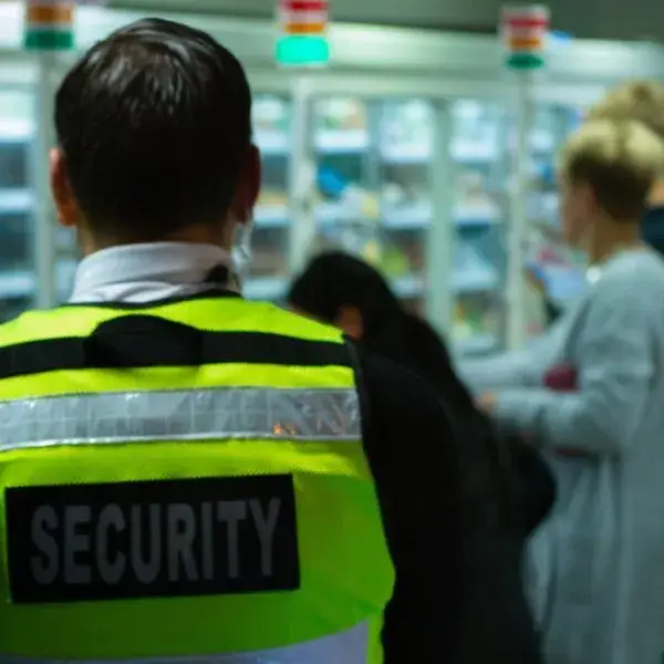 the security guard in grocery store