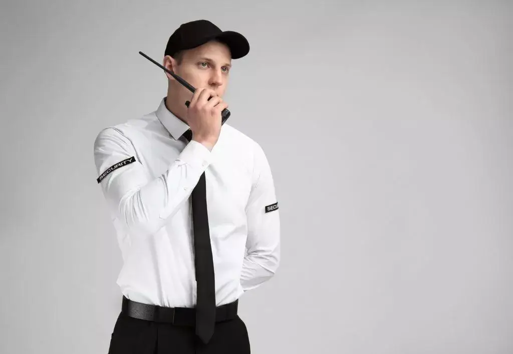 the security guard with his uniform